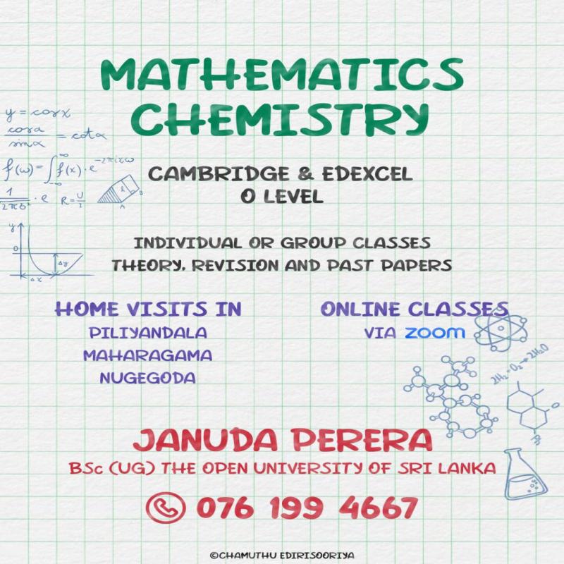 Mathematics & Chemistry classes for London O/Ls