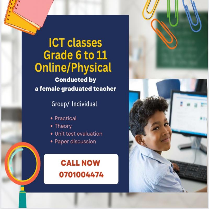 Computer classes for kids( Grade 6 to 11)