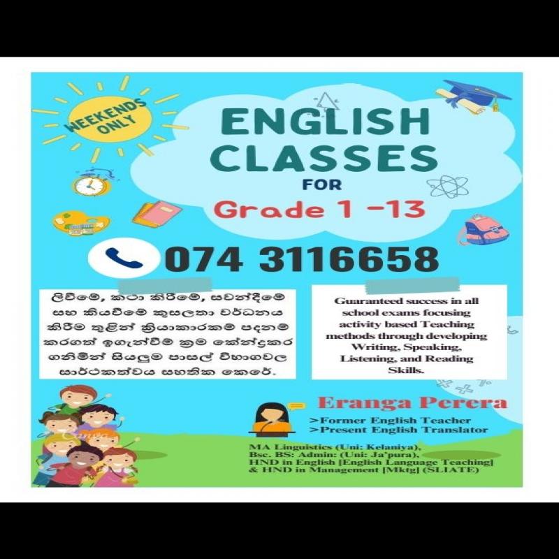 English Classes for Grade 1-13
