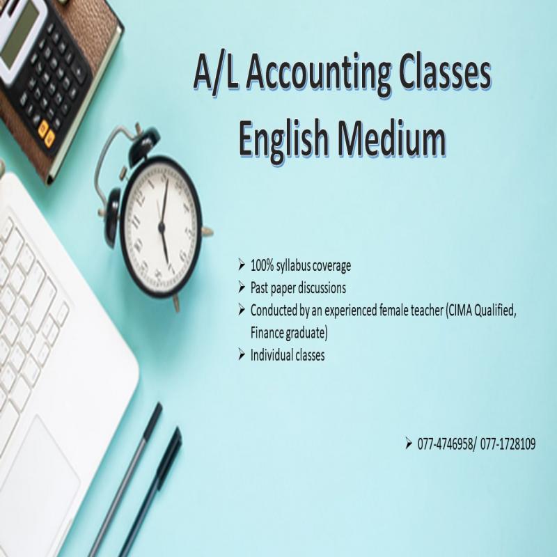 A/L English Medium Accounting Classes- Online And Physical