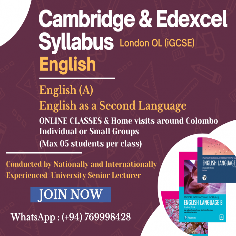 London O/L (Cambridge & Edexcel) - ENGLISH