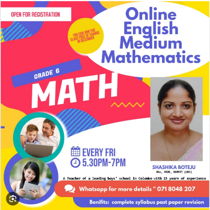 Grade 6 Mathematics - English Medium - Free Of Charge In Dec
