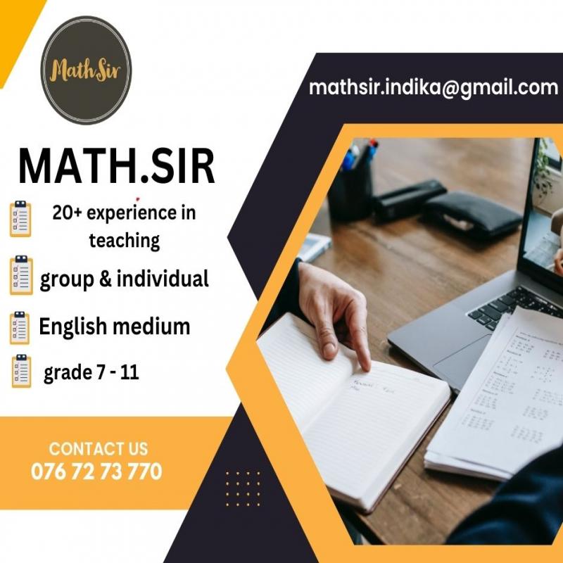 MATHS - ENGLISH MEDIUM - From Grade 7 - 11