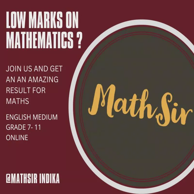 MATHS - ENGLISH MEDIUM - From Grade 7 - 11