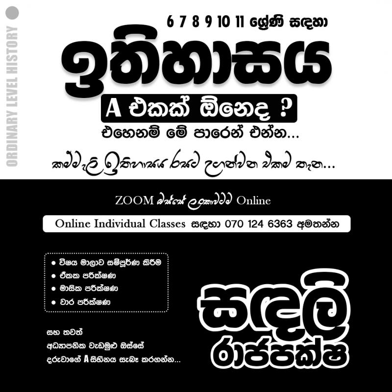 ඉතිහාසය සහ පුරවැසි අධ්‍යාපනය Online පන්ති