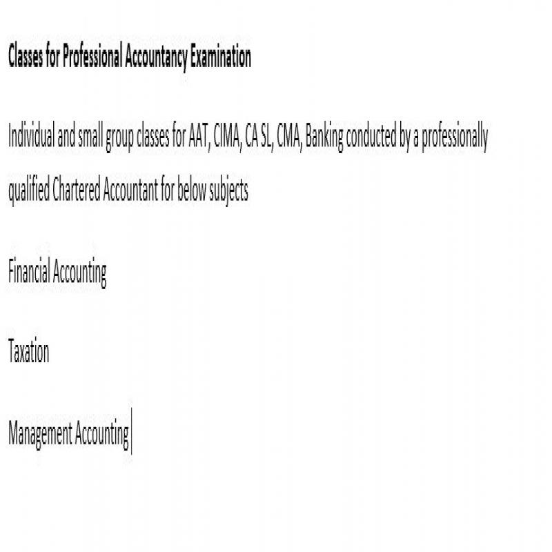 Classes for Professional Accountancy Examination