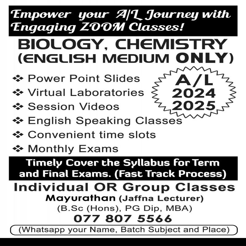 Online Bio/Chemistry EM 2025group/personal classes