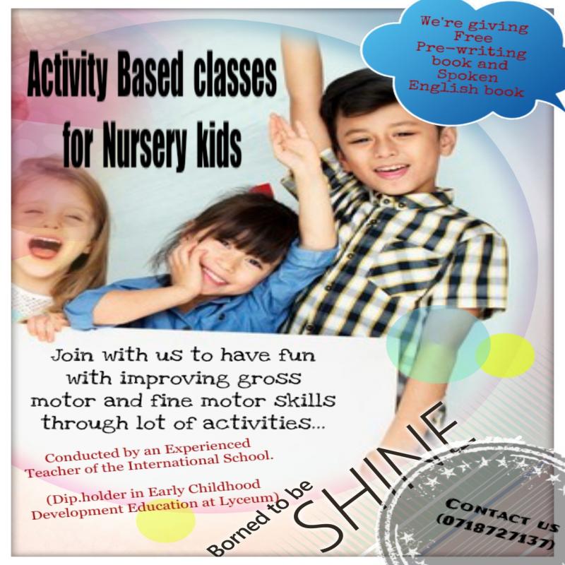Activity Based classes for Nursery Kids