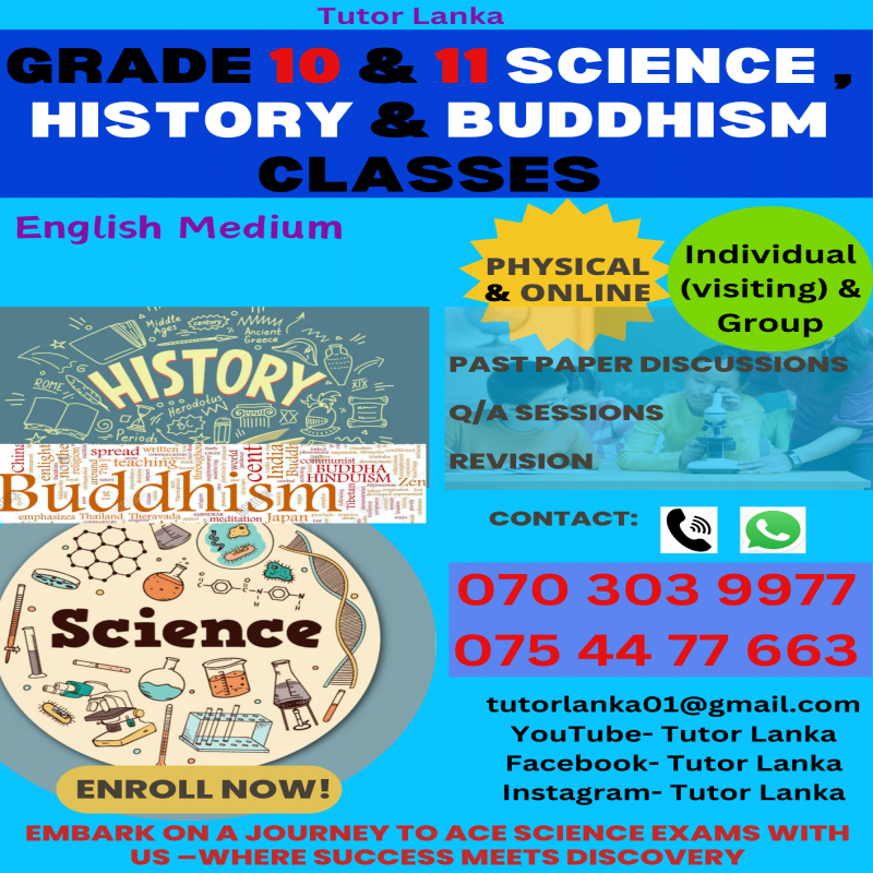 Science,History,Buddhism Class(English Medium)-Home Visiting & Online