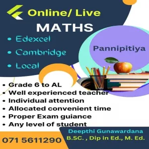 Grade 6 - AL Maths local/ Edexcel/ Cambridge clzs
