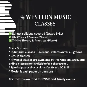 Western Music Classes for Grade 6 to 11