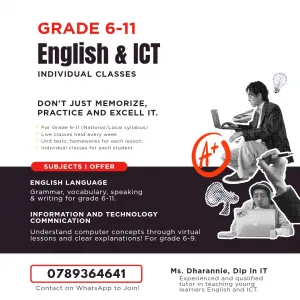 ENGLISH AND ICT ONLINE CLASSES