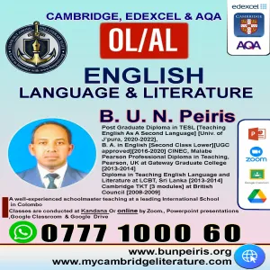 Individual London O/L & A/L English Classes in Gampaha & Online | B.U.