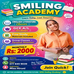 GCE A/L English (73)Online classes.Rs:2000 Monthly