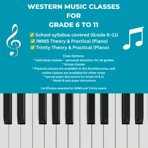 Western Music Classes for Grade 6 to 11