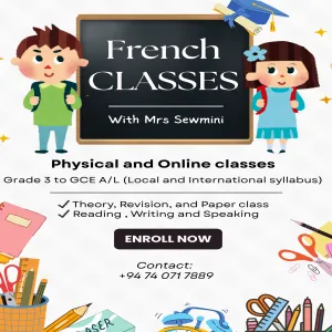 Bonjour! Join our French classes from Grade 6 to GCE O/L