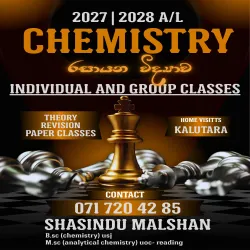 A/L Chemistry Theory 2028 Individual & Group Classes