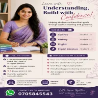 English Medium Tutor for Science,  History,  English & English