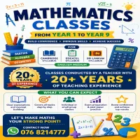 Mathematics classes - Year 1 to 9 ( English Medium)