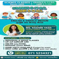 science class for OL students for English and Sinhala