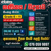 O/L Maths,  Science Individual/ Group Class