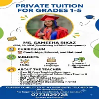 Tuition- Grades 1-5 National,  Cambridge and Edexcel