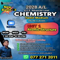 2028 A/L Chemistry Tamil medium New batch