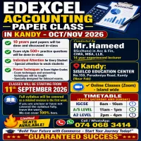 EDEXCEL ACCOUNTING PAPER CLASS IN KANDY OCT/NOV 2026