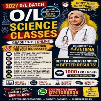 English Medium Science Classes Grade 10 / 2027 O/l batch