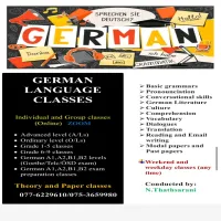 German A1, A2, B1, B2 levels and preparation classes, A/Ls, O/Ls